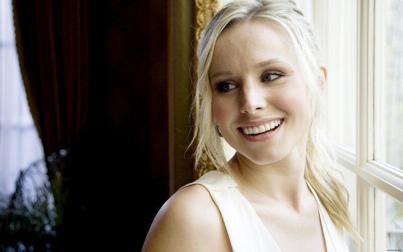 Blonde Woman Smiling — White, Calm, Afternoon
