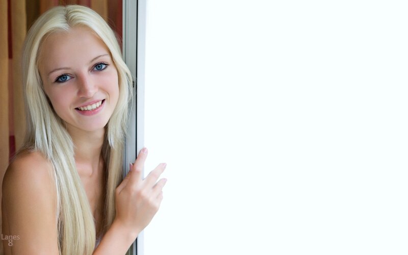 Blonde Woman Smiling — White, Friendly, Afternoon