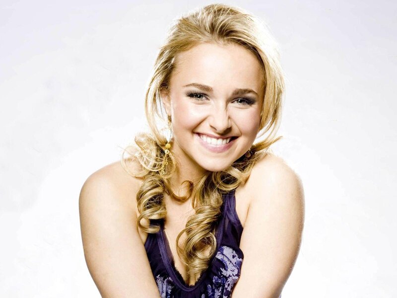Blonde Woman Smiling — White, Happy, Photograph, Earrings