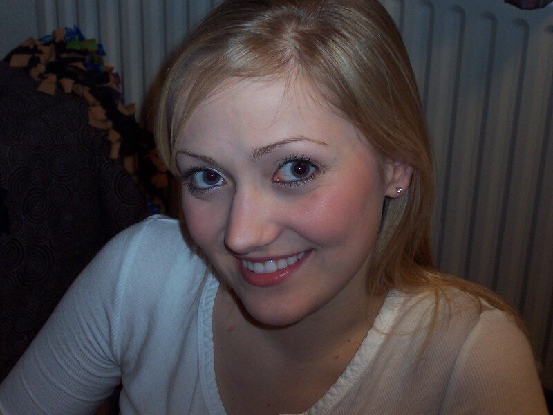 Blonde Woman Smiling — White, Neutral