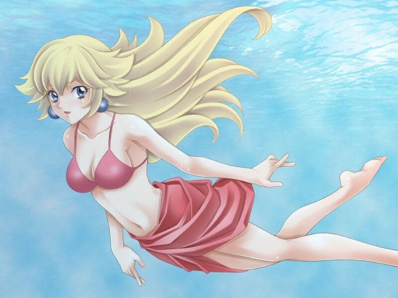 Blonde Woman Swimming