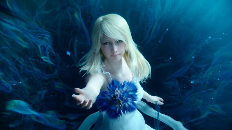 Blonde Woman Underwater — Blue, Serene, 3d Render