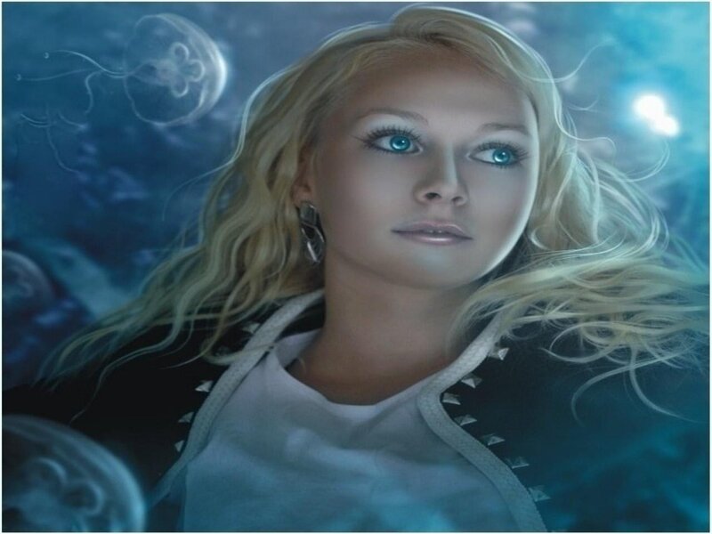 Blonde Woman Underwater