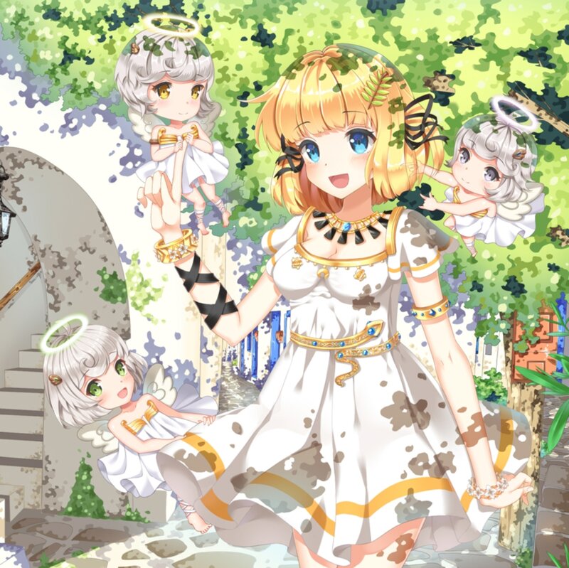 Blonde Woman with Angels