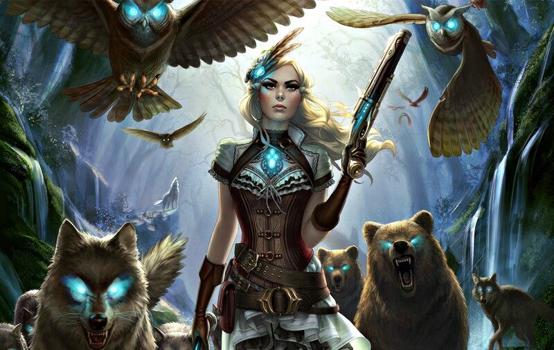 Blonde Woman with Animals