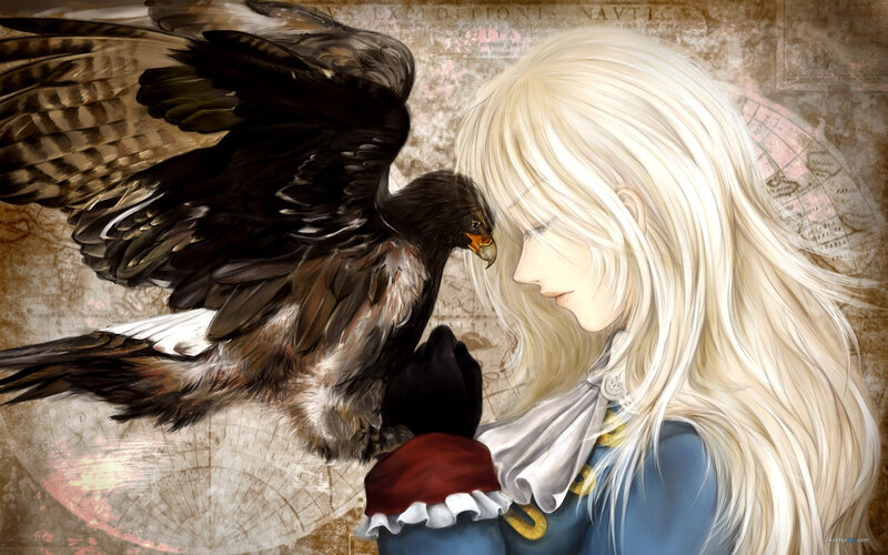 Blonde Woman with Bird