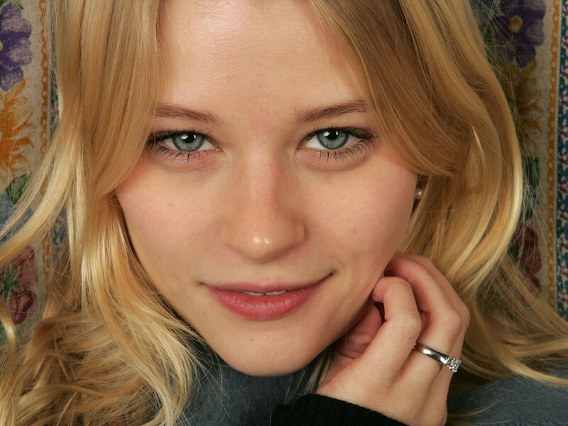 blonde woman with blue eyes
