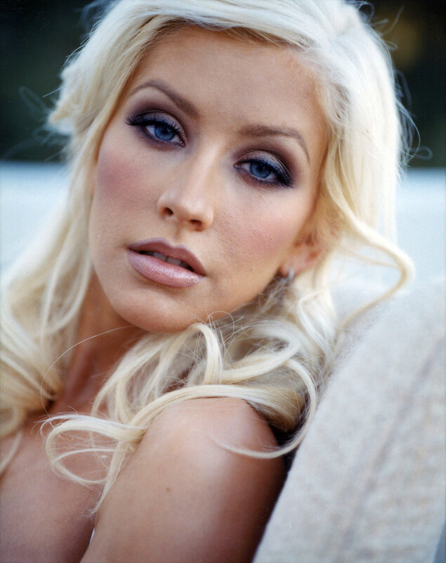 blonde woman with blue eyes