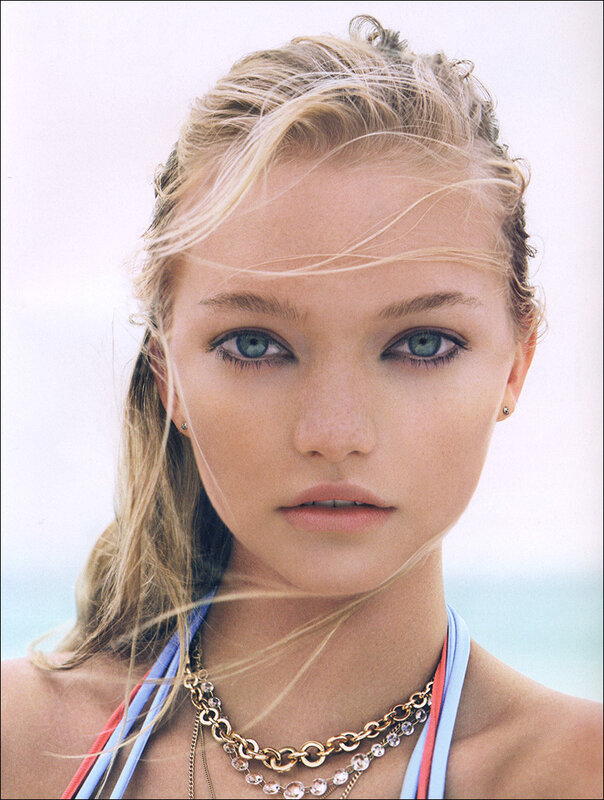 blonde woman with blue eyes
