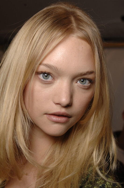 blonde woman with blue eyes