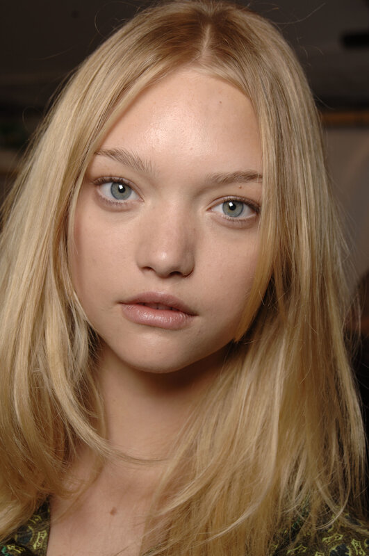 blonde woman with blue eyes