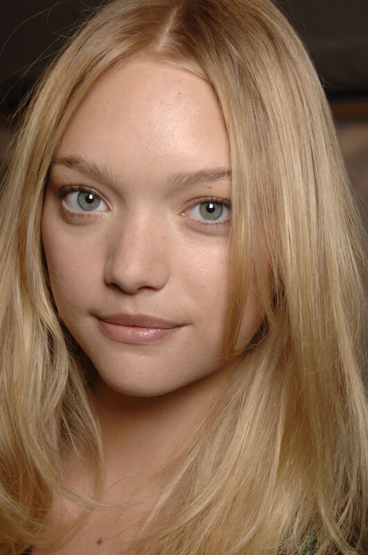 blonde woman with blue eyes