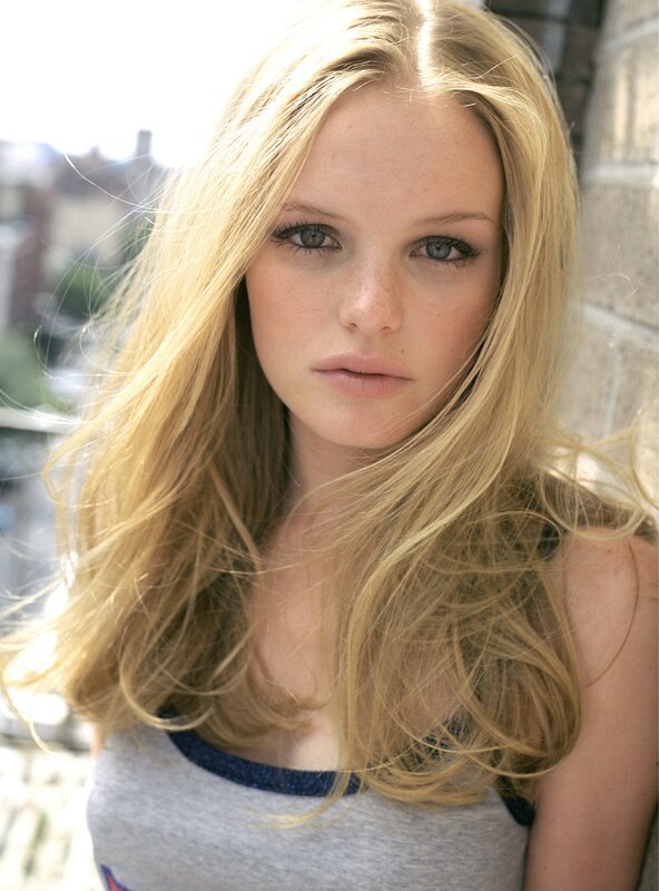 blonde woman with blue eyes
