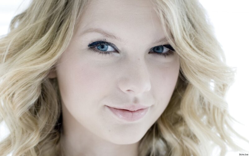blonde woman with blue eyes
