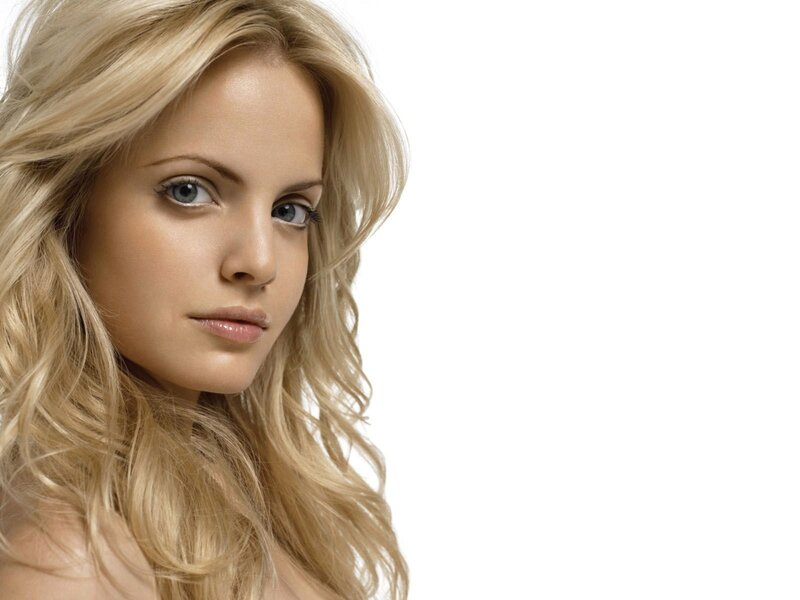 blonde woman with blue eyes