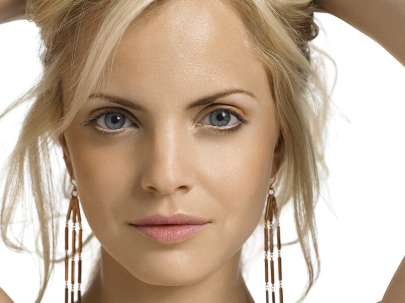blonde woman with blue eyes
