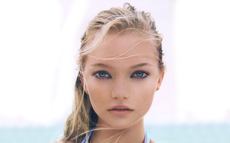 blonde woman with blue eyes