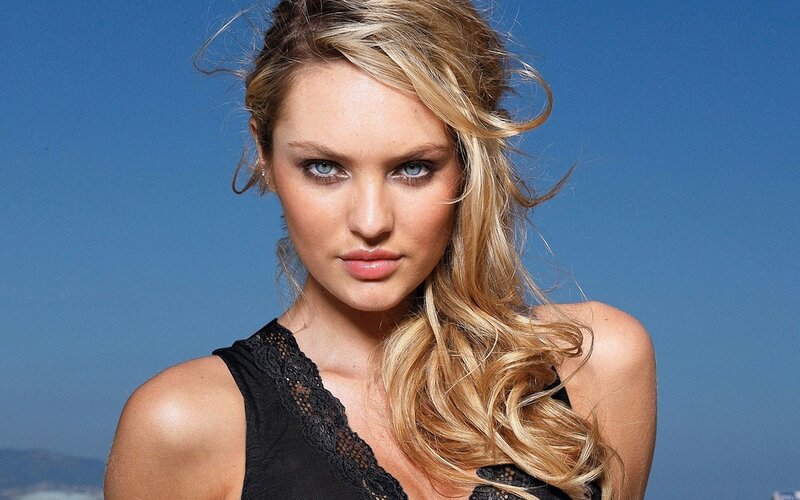blonde woman with blue eyes