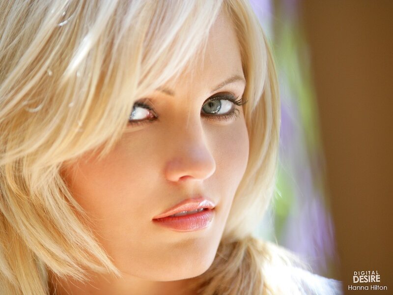 blonde woman with blue eyes