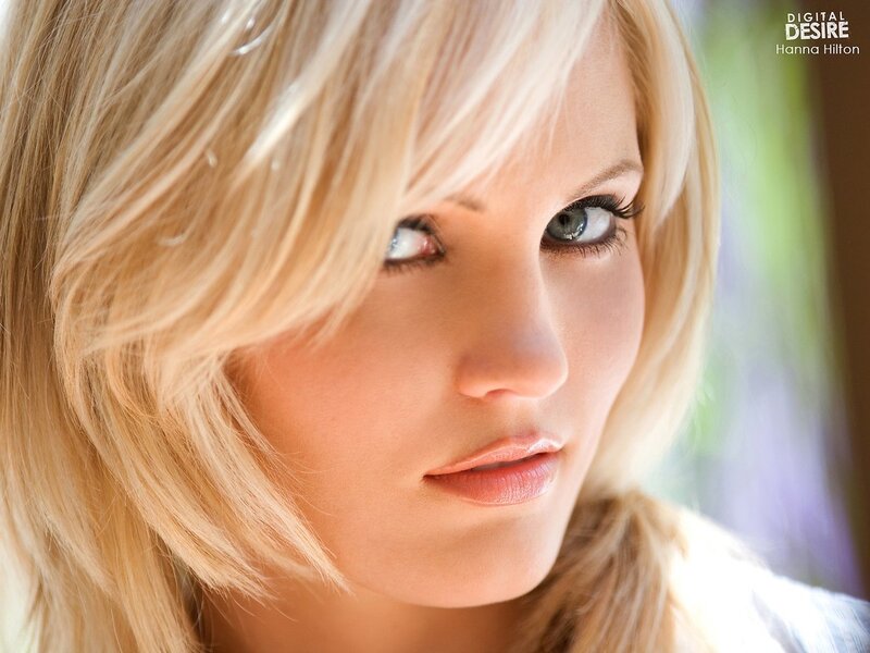 blonde woman with blue eyes