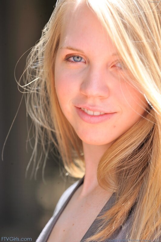 blonde woman with blue eyes