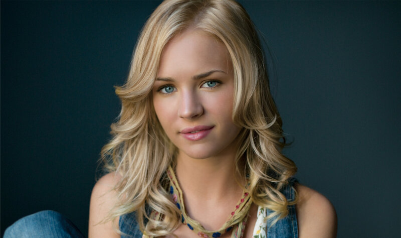 blonde woman with blue eyes