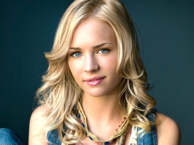 blonde woman with blue eyes