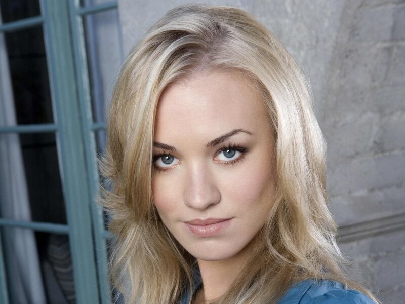 blonde woman with blue eyes