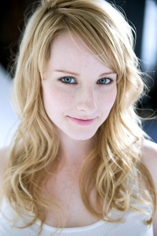 blonde woman with blue eyes