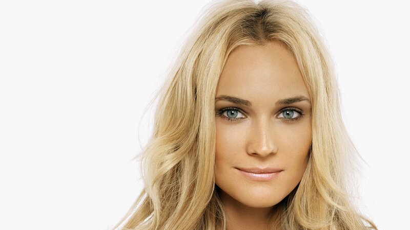 blonde woman with blue eyes
