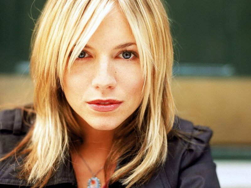 blonde woman with blue eyes