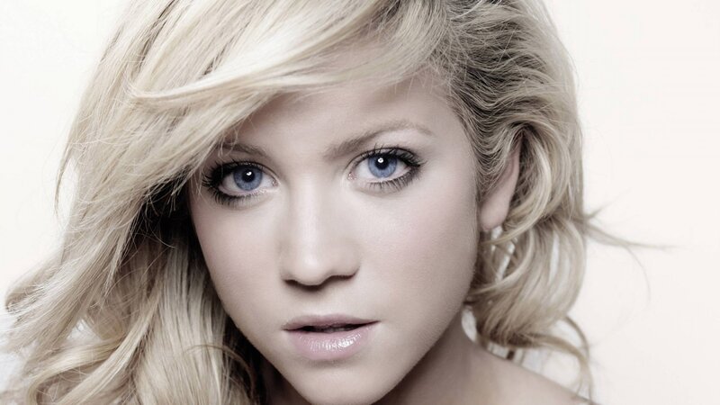 blonde woman with blue eyes