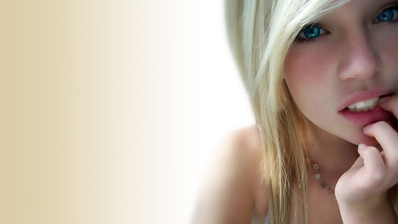 blonde woman with blue eyes