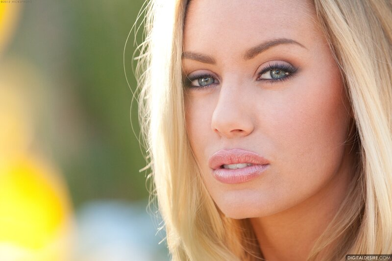 blonde woman with blue eyes