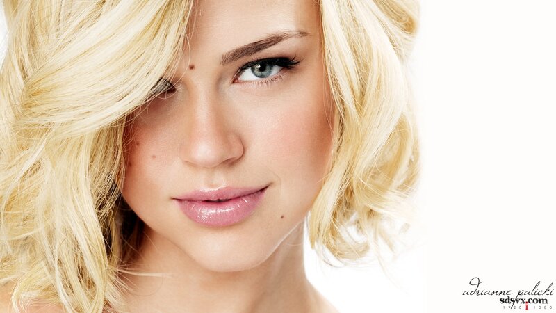 blonde woman with blue eyes
