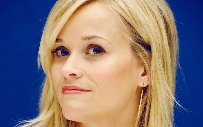 blonde woman with blue eyes