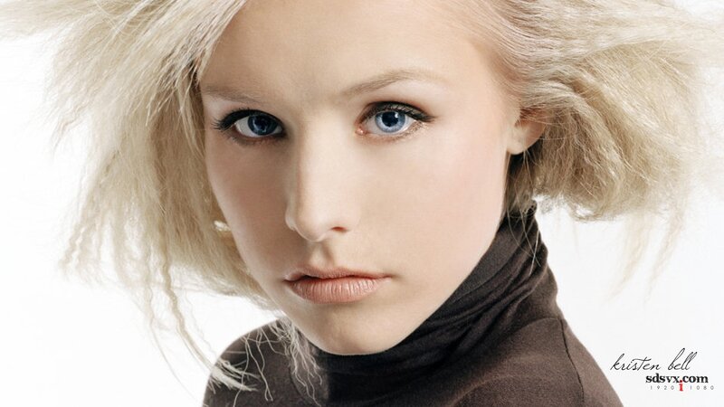 blonde woman with blue eyes