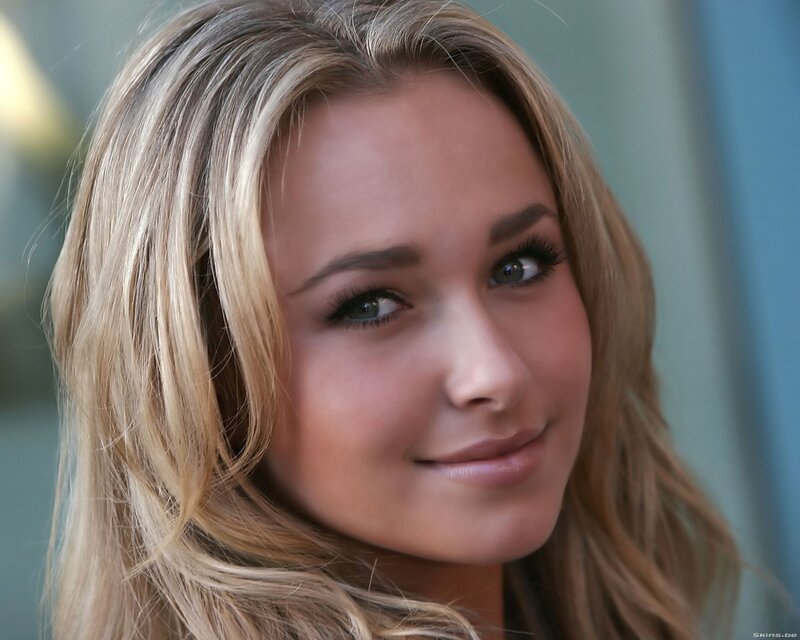 blonde woman with blue eyes