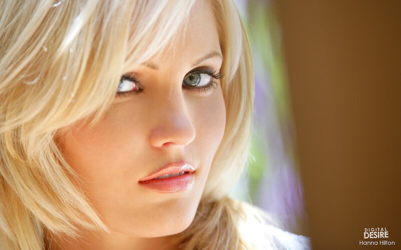 blonde woman with blue eyes