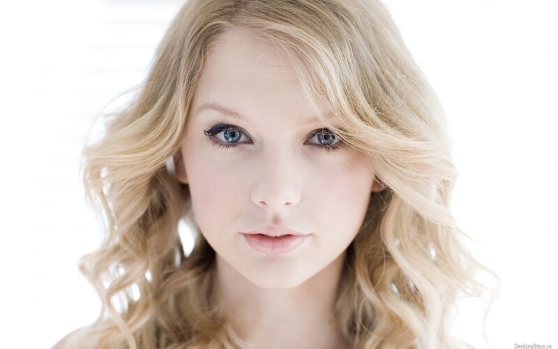blonde woman with blue eyes