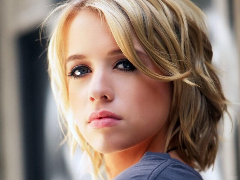 blonde woman with blue eyes