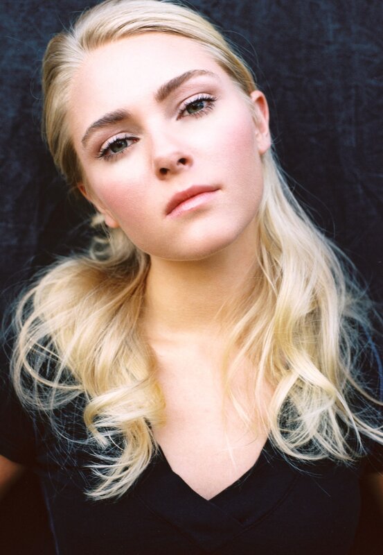 blonde woman with blue eyes