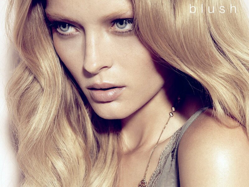 blonde woman with blue eyes
