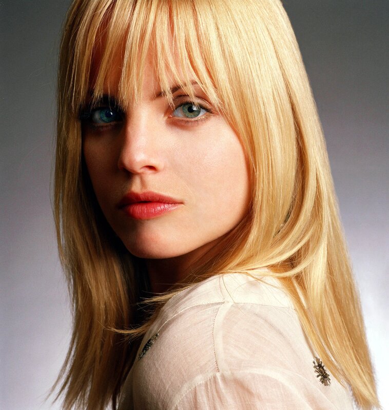 blonde woman with blue eyes