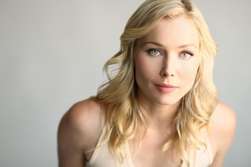 blonde woman with blue eyes