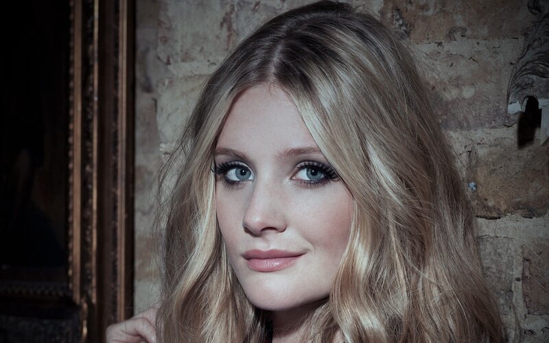 blonde woman with blue eyes