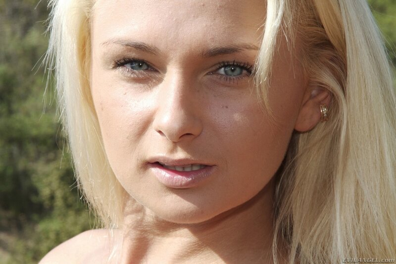 blonde woman with blue eyes