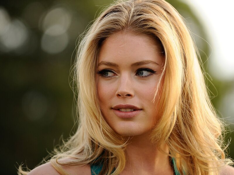 blonde woman with blue eyes