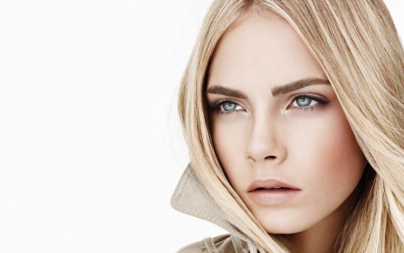 blonde woman with blue eyes