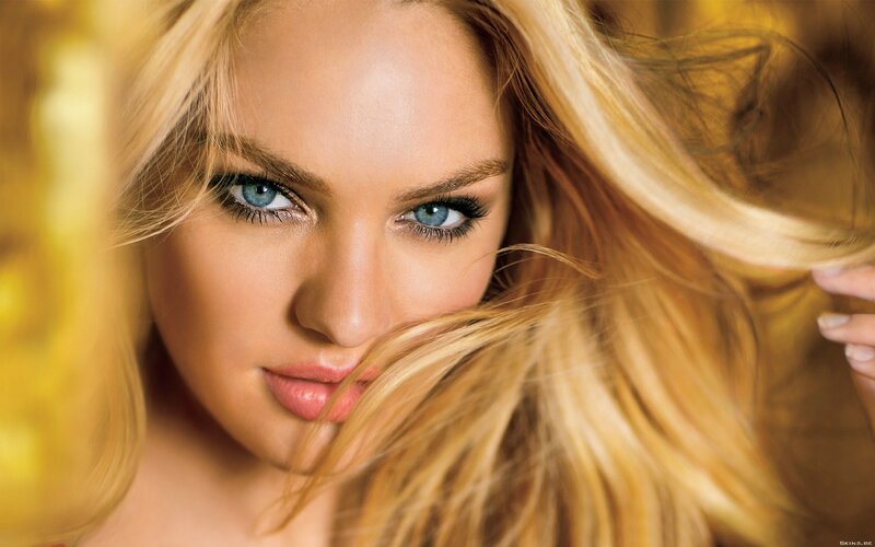 blonde woman with blue eyes